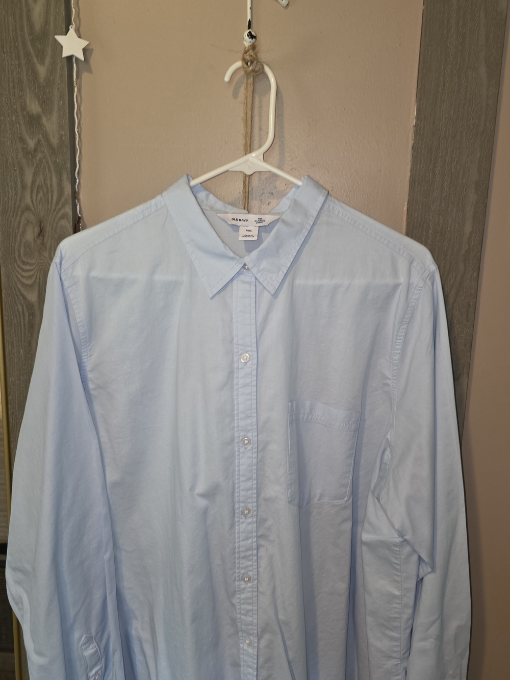 Old Navy Women's Light Blue Button-Down Dress Shirt